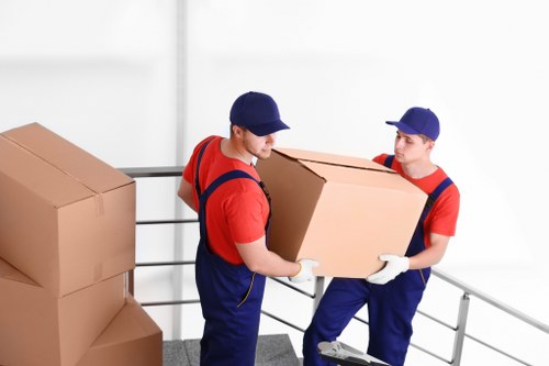 Chelsea Removals team sorting recyclable moving materials into separate waste streams