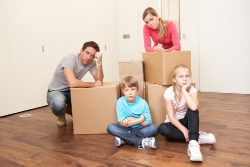 Packing boxes and household items for a Chelsea home move