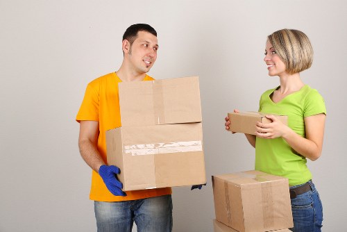 Packed boxes and furniture ready for relocation in Chelsea