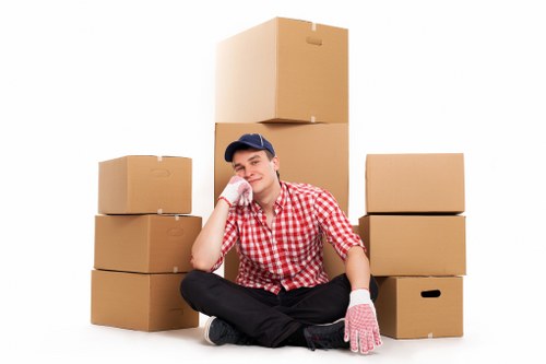 Packing boxes for a moving truck in Chelsea